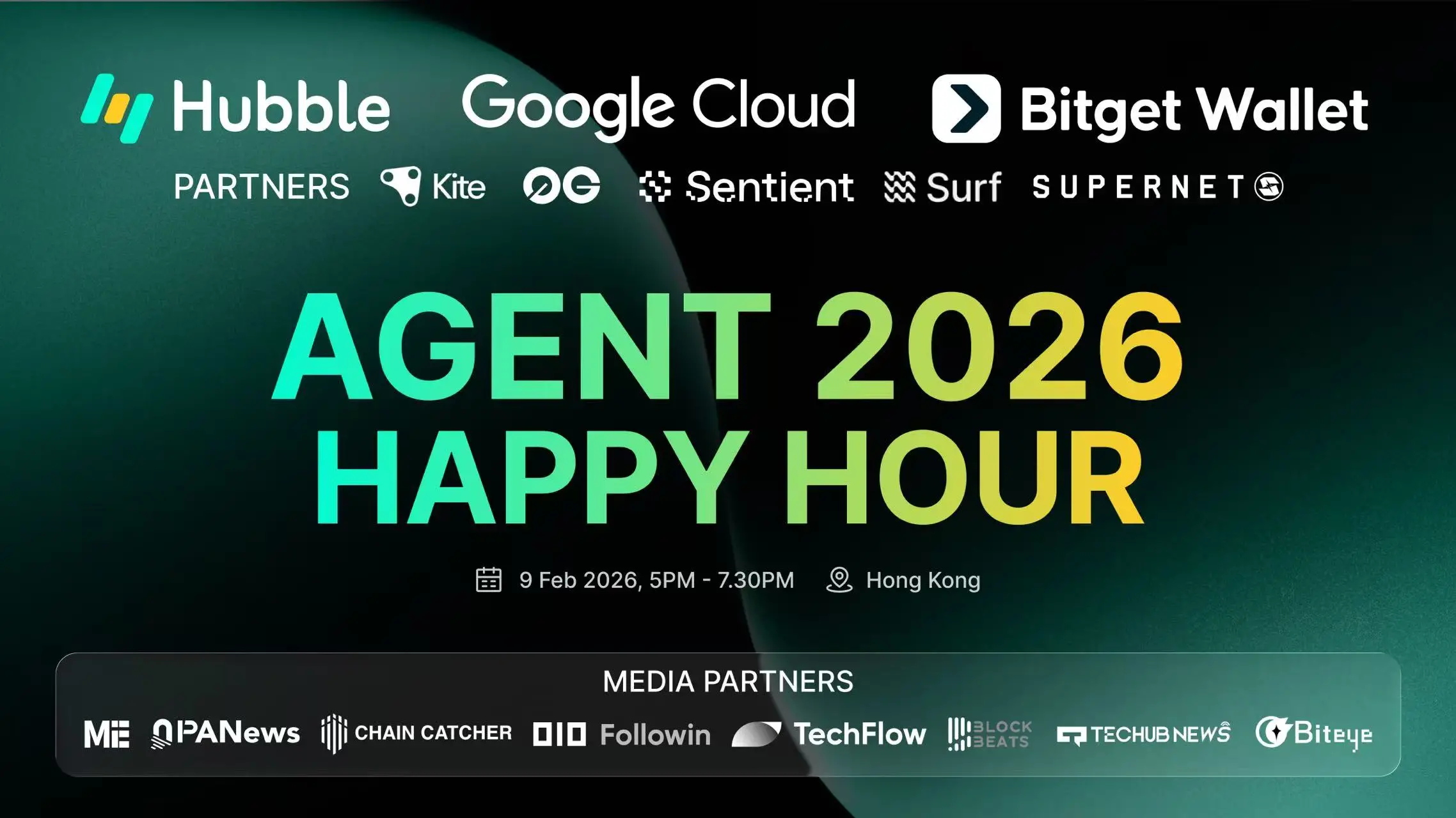 Hubble 携手 Crypto AI 顶级生态阵容亮相 Consensus HK,举办「Agent 2026 Happy Hour」缩略图 Hubble 携手 Crypto AI 顶级生态阵容亮相 Consensus HK,举办「Agent 2026 Happy Hour」缩略图
