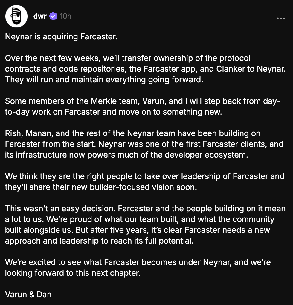 他们为什么能收购融资过亿的Farcaster？缩略图