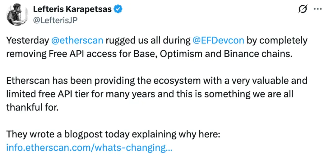 Etherscan 的突袭式收费，意外暴露出以太坊生态的数据依赖矛盾缩略图